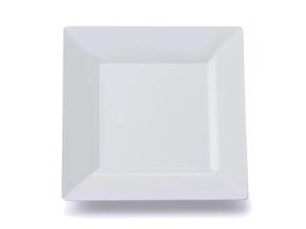 Plato plastico cuadrado blanco grande 
